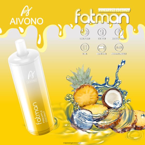 Engangs Vape Bergen - Aivono FATMAN 6800 ananas kokos ZP624629