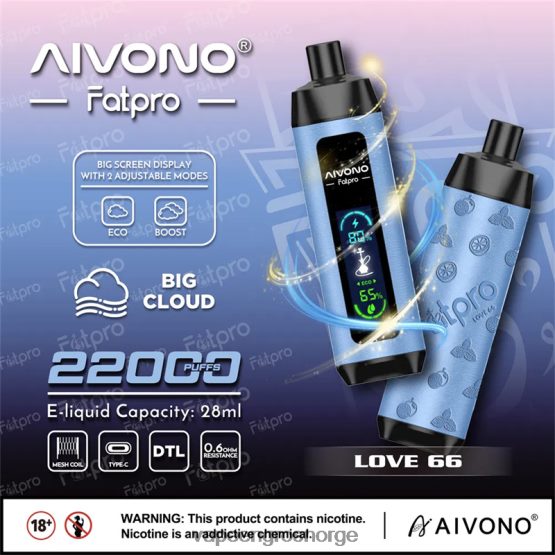 Vape Engangsbruk - Aivono Fatpro 22000 kjærlighet 66 ZP62466