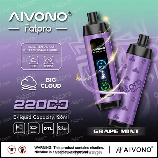 Vape Engros Norge - Aivono Fatpro 22000 druemynte ZP62462