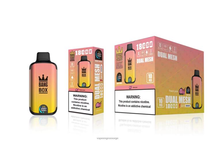 Vape Wholesale Norge - Bang Box 18000 drag ferskenjuice 60X4L91