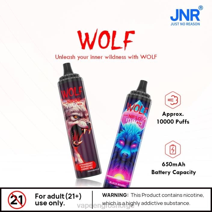 vape engros Norge | 626N102 fersken is JNR WOLF NIPLO