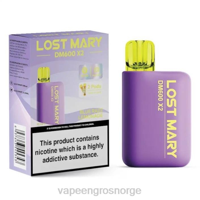 vape bergen | 626N466 blå razz lemonade LOST MARY DM600 X2