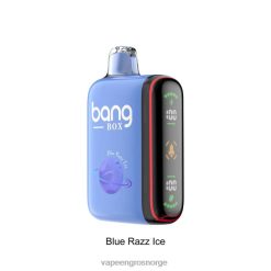 Vape Engros Norge - Bang Box 9000-18000 puffs intelligent kraftdisplay blå razz is 60X4L26