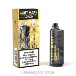 vape pen Norge | 626N347 hvit jordbæris LOST MARY MO5000 svart gull 10ml