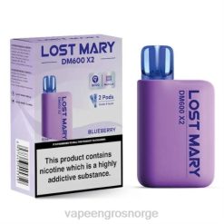 vape pen Norge | 626N467 blåbær LOST MARY DM600 X2